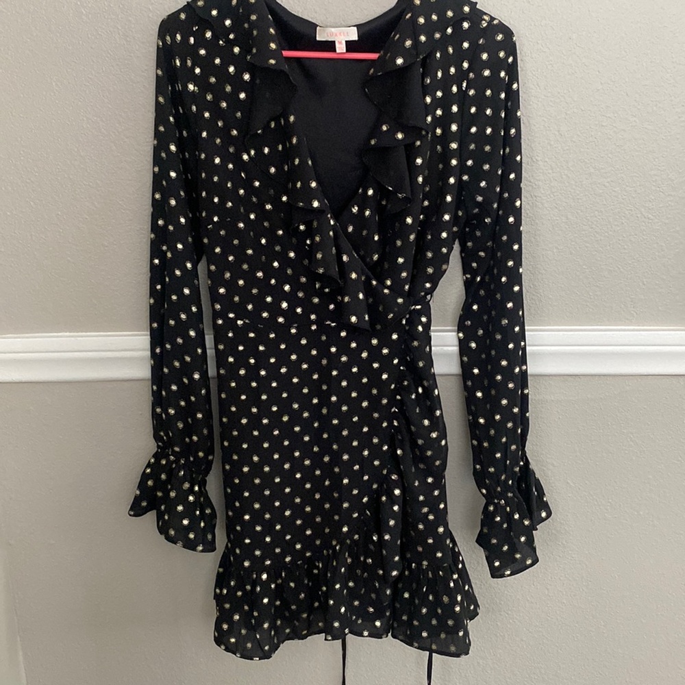 Black with Gold wrap dress